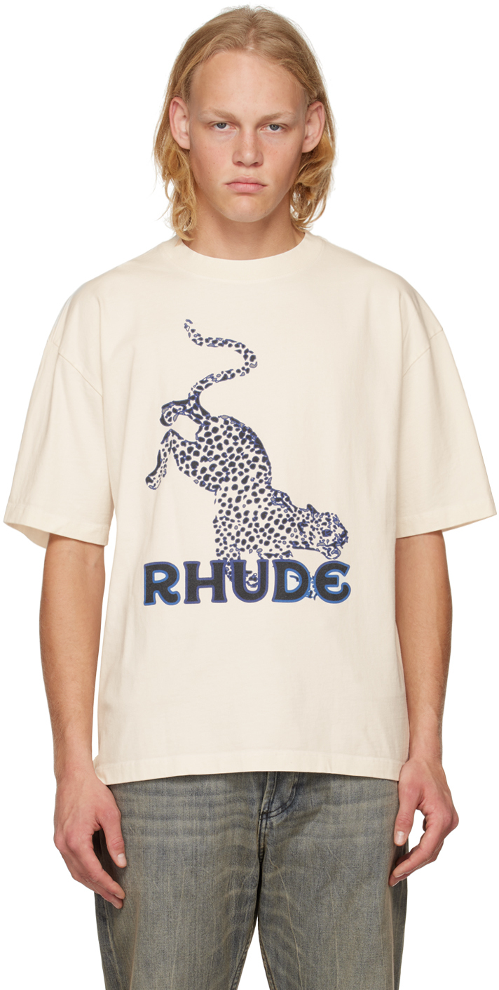 Rhude: Off-White Graphic T-Shirt | SSENSE