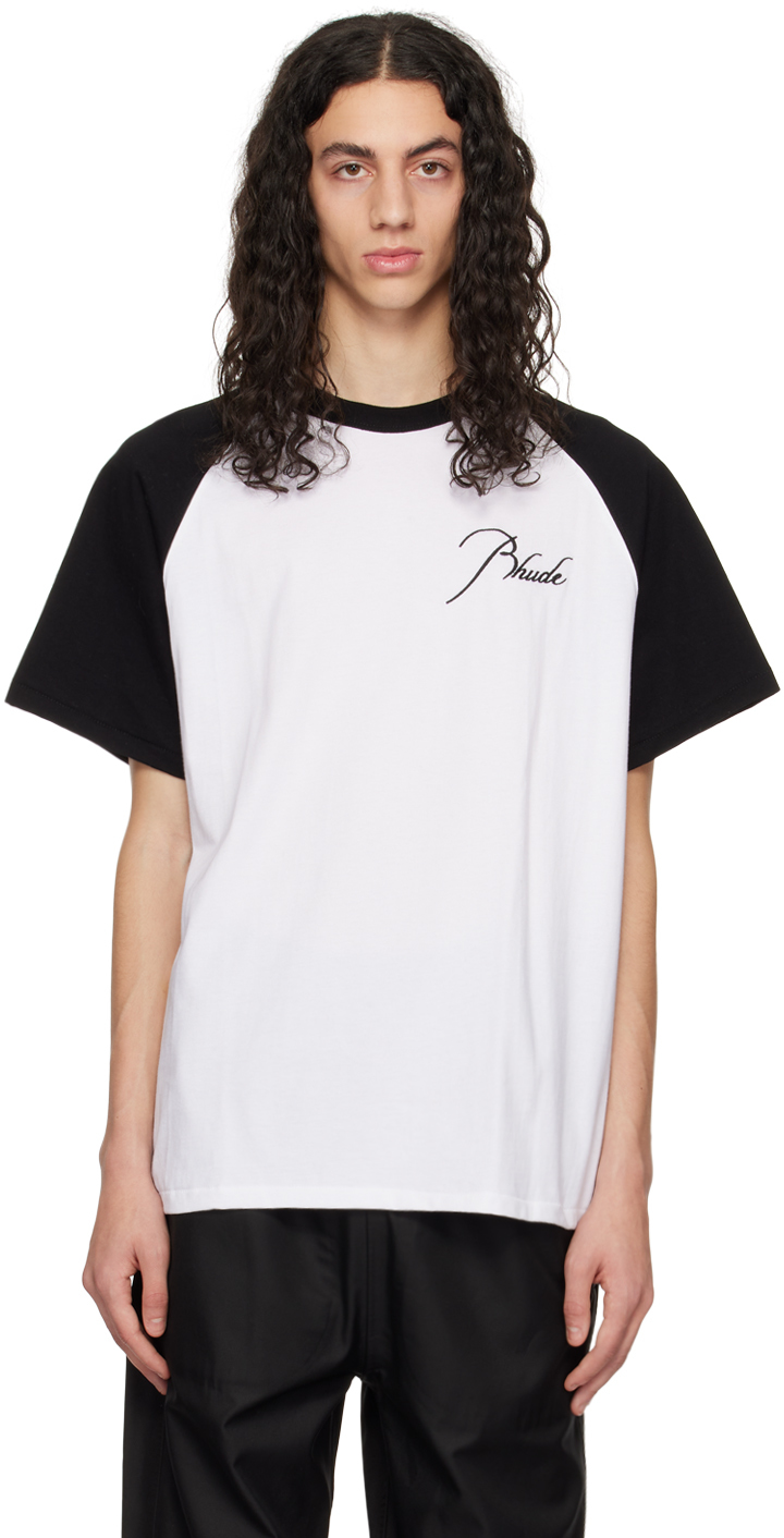 Rhude White & Black Raglan T-Shirt