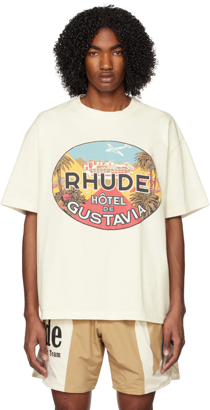 Rhude: Off-White 'Hotel de Gustavia' T-Shirt | SSENSE Canada