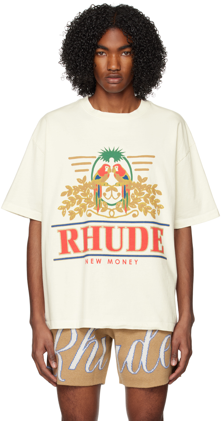 Rhude Logo-print Cotton-jersey T-shirt In White