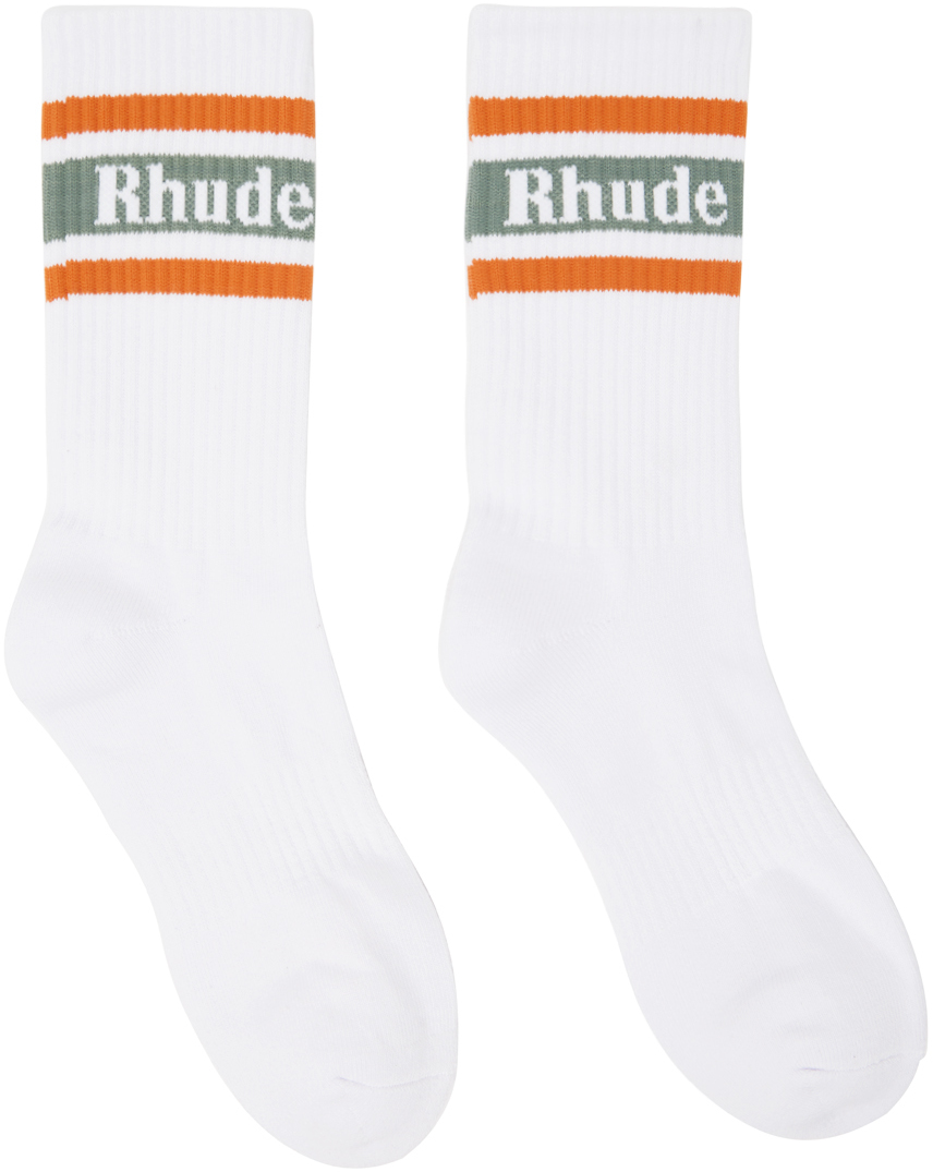 Rhude White Stripe Socks