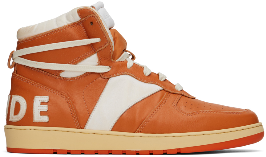 Orange & White Rhecess Hi Sneakers by Rhude on Sale