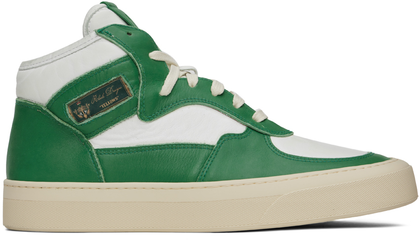 Green & White Cabriolets Sneakers by Rhude on Sale