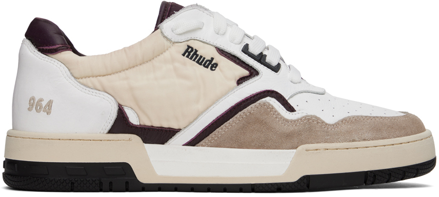 Rhude White & Beige Racing Sneakers