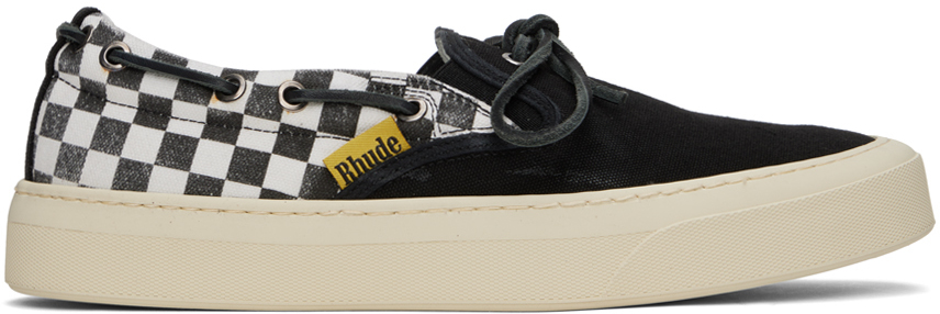 Rhude Black & White Checker Sneakers