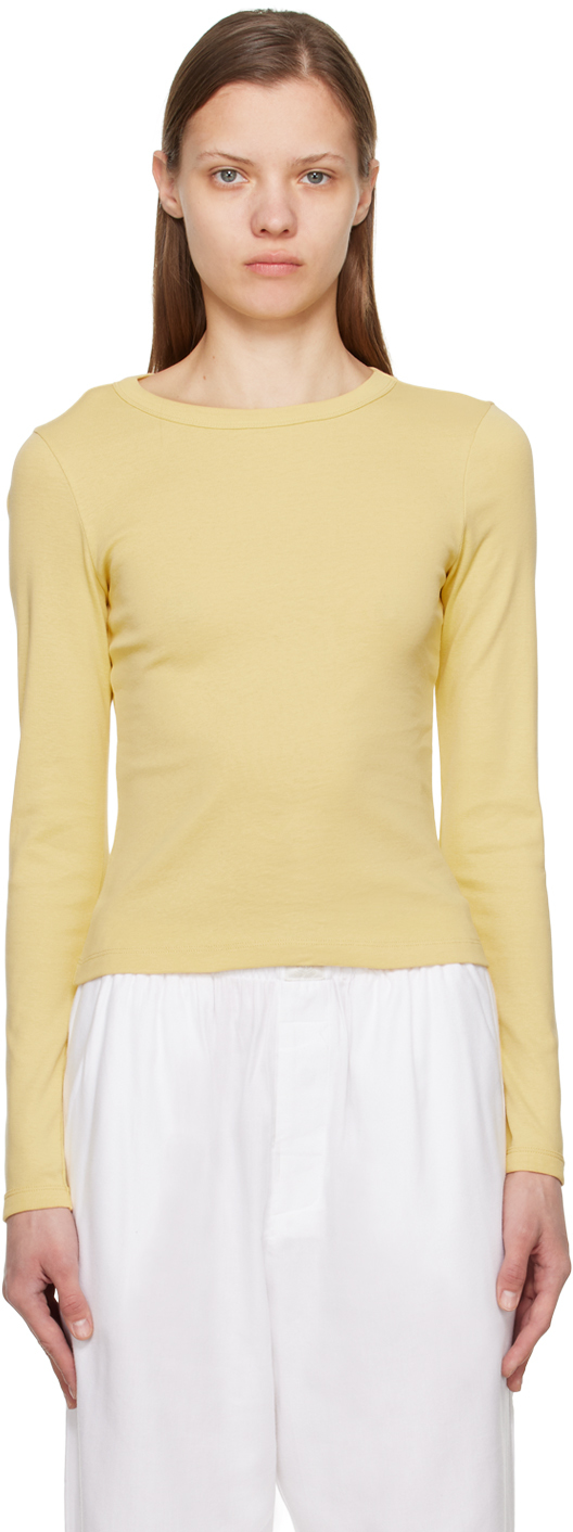 Flore Flore Ssense Exclusive Yellow Max Long Sleeve T-shirt In Straw Yellow
