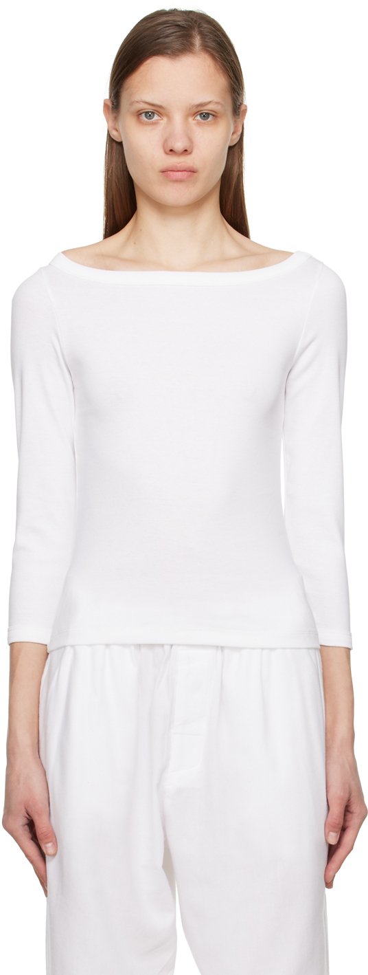 Flore Flore Ssense Exclusive White Steffi Long Sleeve T-shirt
