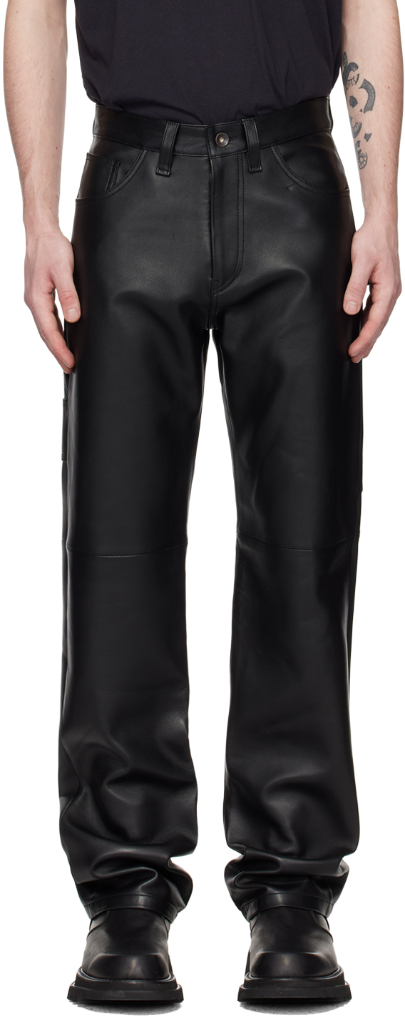 ALTU: Black Paneled Leather Pants | SSENSE