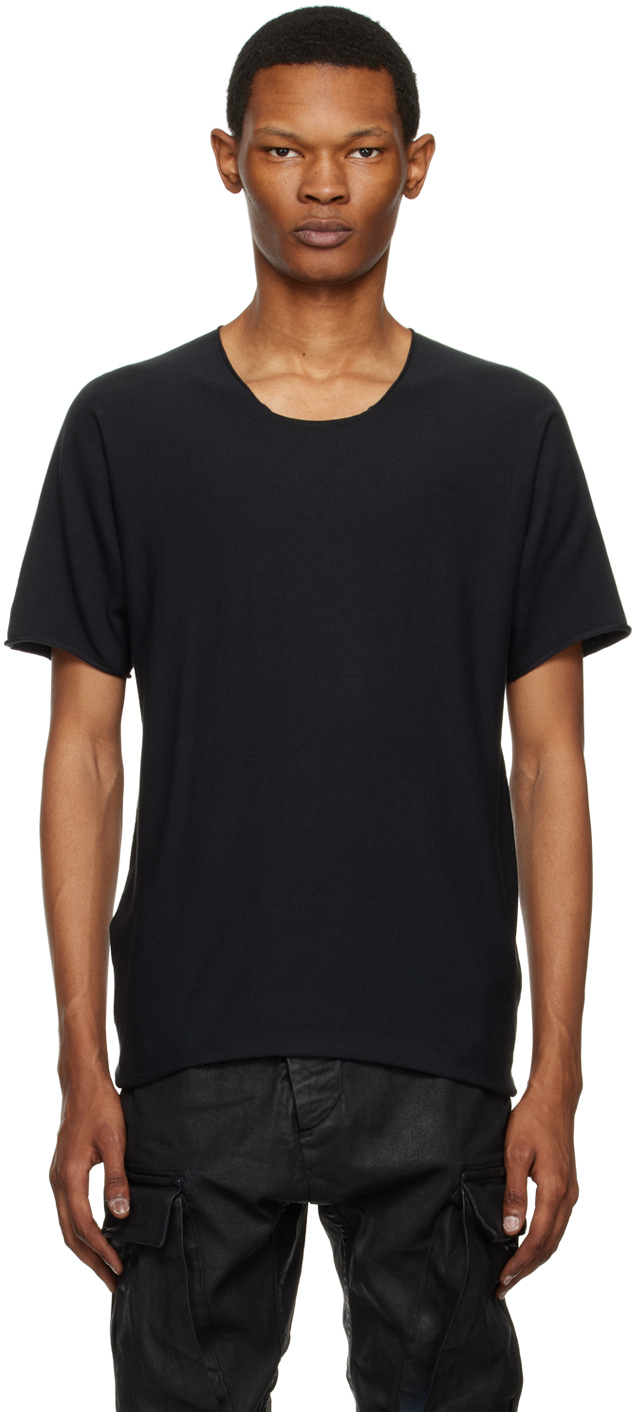 Label Under Construction Black Parabolic Zip Seam T-shirt In Dg-ob_dk ...