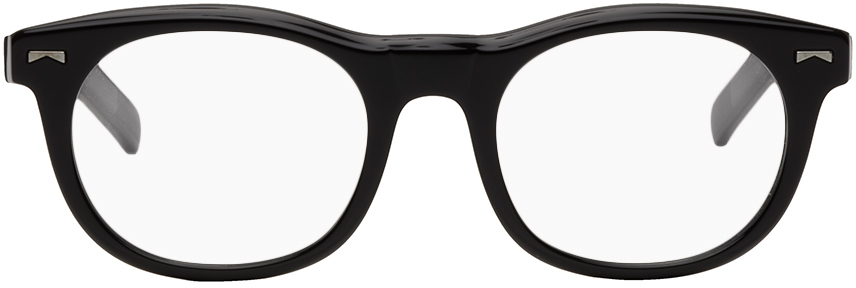 Montblanc Black Round Glasses In Black-black-transpar