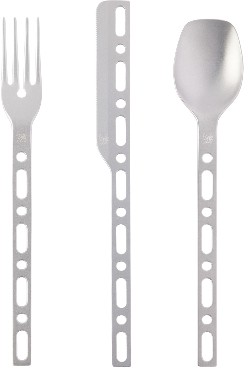 Alessi Silver Virgil Abloh Occasional Object Cutlery Set In Stainless Steel
