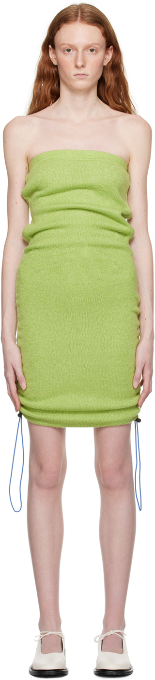 【関税込み】KkCo SSENSE限定 グリーン Scrunch ミニワンピース SSENSE Canada Exclusive Green Scrunch Mini Dress by KkCo on Sale