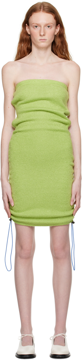 KkCo SSENSE Exclusive Green Scrunch Mini Dress