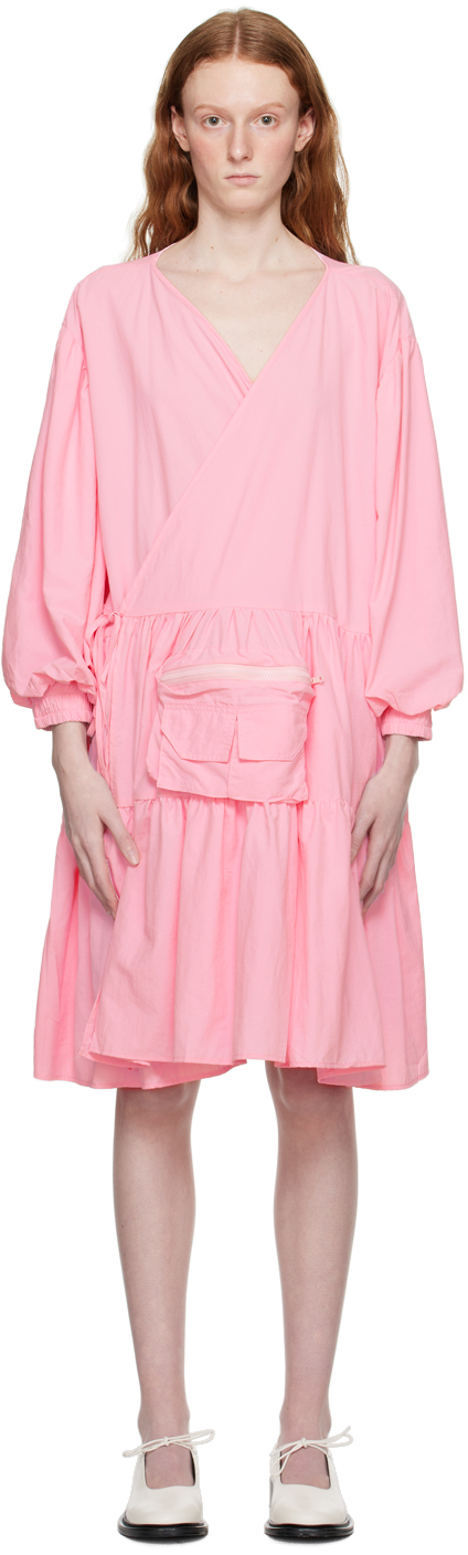 KkCo Pink Utility Wrap Midi Dress
