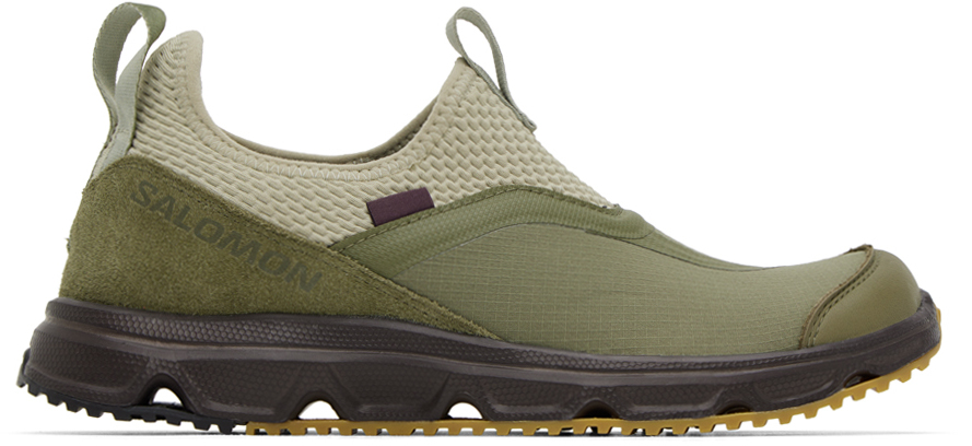 Pas Normal Studios Green  Edition Rx Snug Trainers In Moss Grey/ Deep Lich