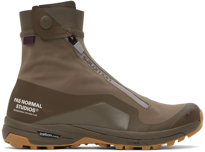 Pas Normal Studios Brown Salomon Edition Xa-alpine 2 Sneakers In Peat/major Brown/gul