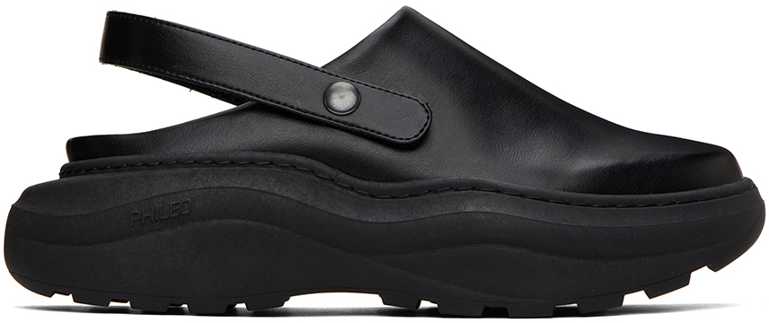 Phileo: Black 026 Sabot Loafers | SSENSE
