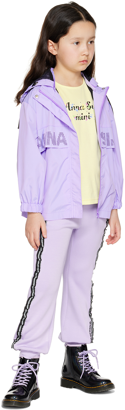 Anna Sui Kids Purple Tapered Sweatpants In 61 Lavender
