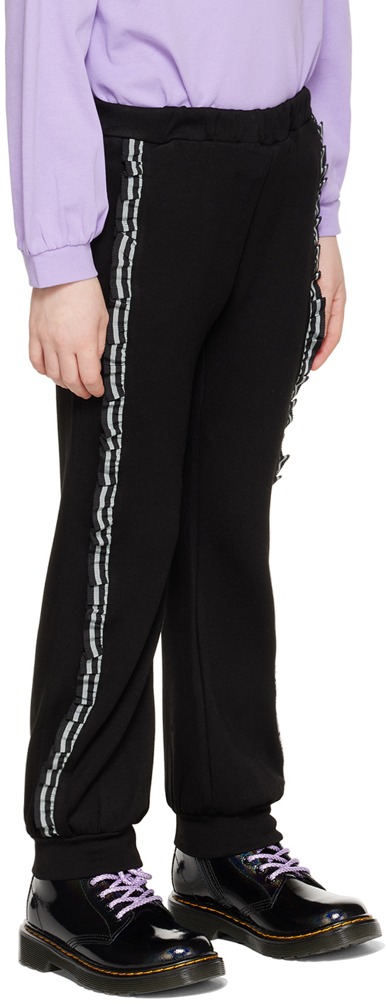 ANNA SUI KIDS BLACK TAPERED SWEATPANTS