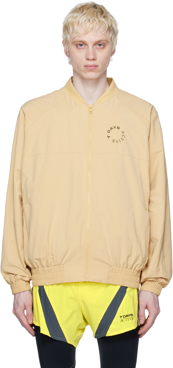 7 Days Active Tan Warm Up Bomber Jacket In 419 Mojave Desert
