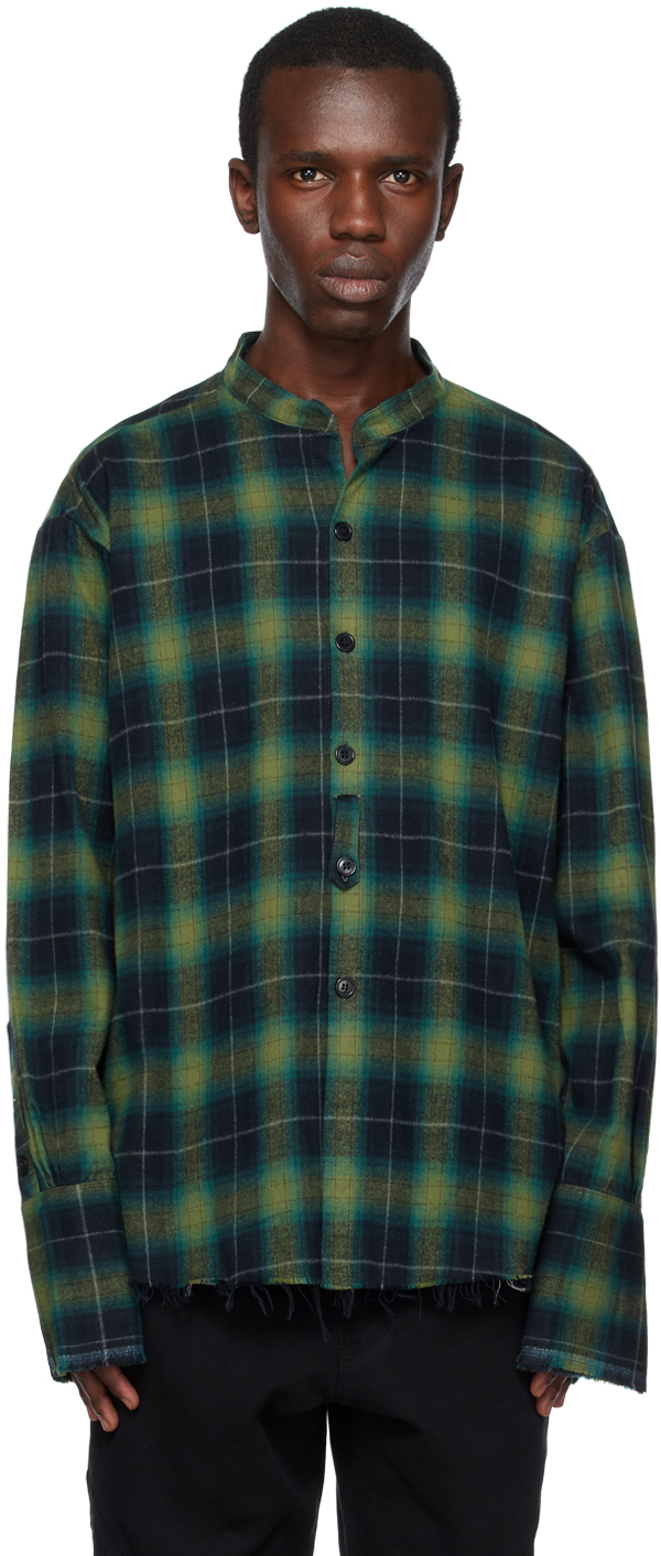 Greg Lauren: Green Plaid Shirt | SSENSE