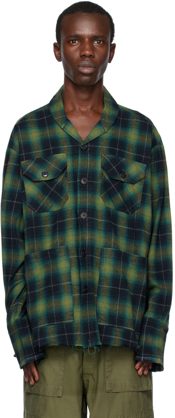 Greg Lauren: Green Shawl Collar Jacket | SSENSE Canada
