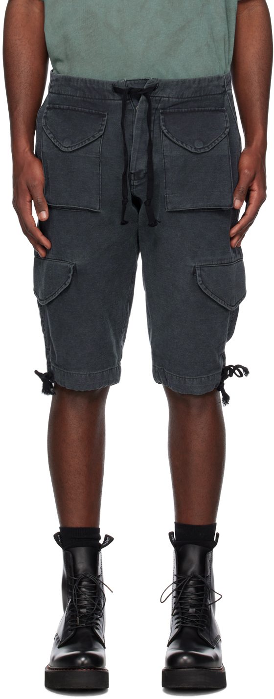 Black Army Jacket Shorts