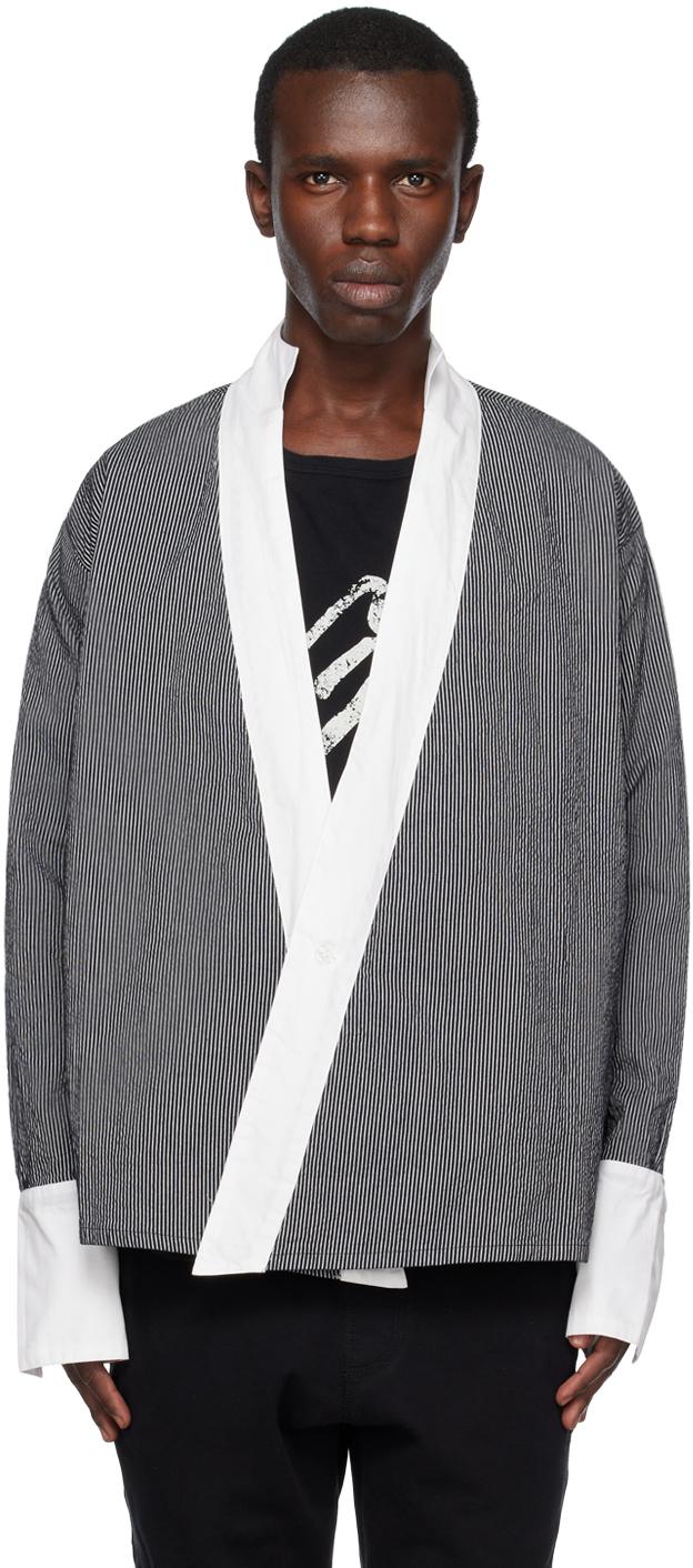 Greg Lauren: Black & White Winged Shirt | SSENSE