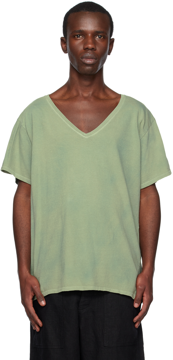 Greg Lauren Green V-neck T-shirt