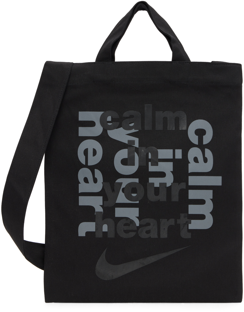 Comme Des Garcons Black Black Nike Edition 'calm In Your Heart' Tote In 1 Black