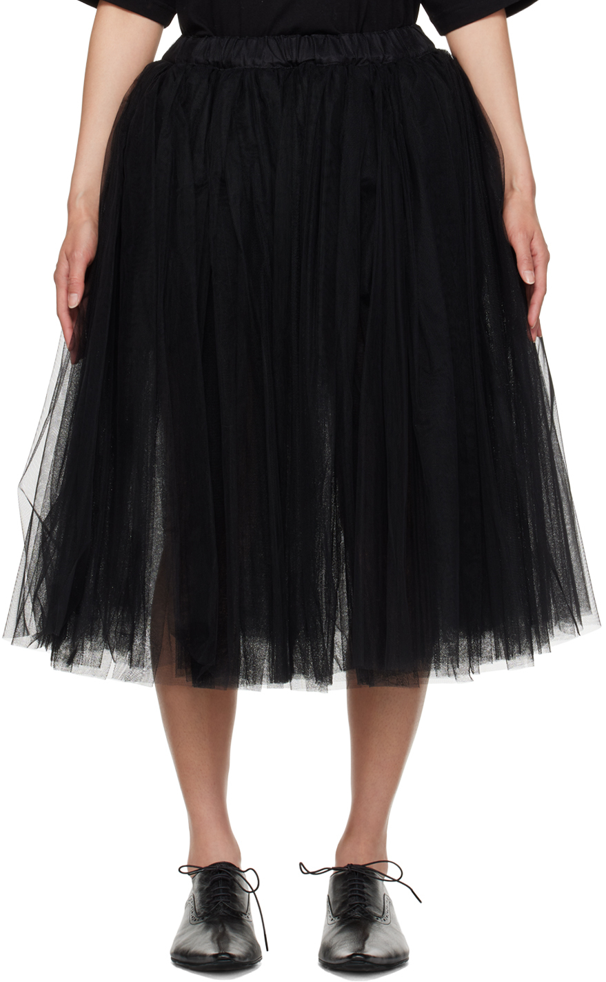 Black Comme des Garçons Black Layered Midi Skirt