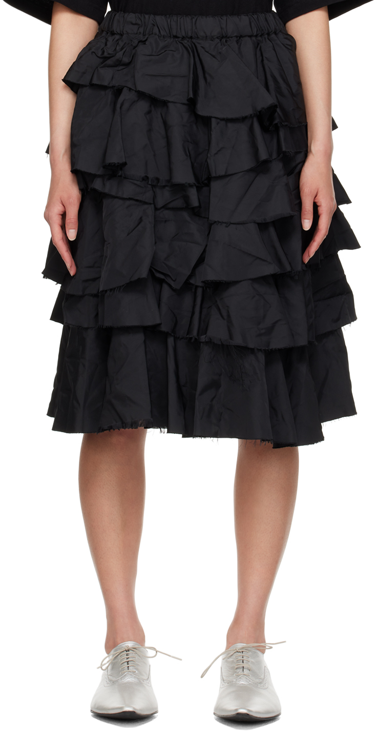 Black Comme des Garçons Black Tiered Midi Skirt