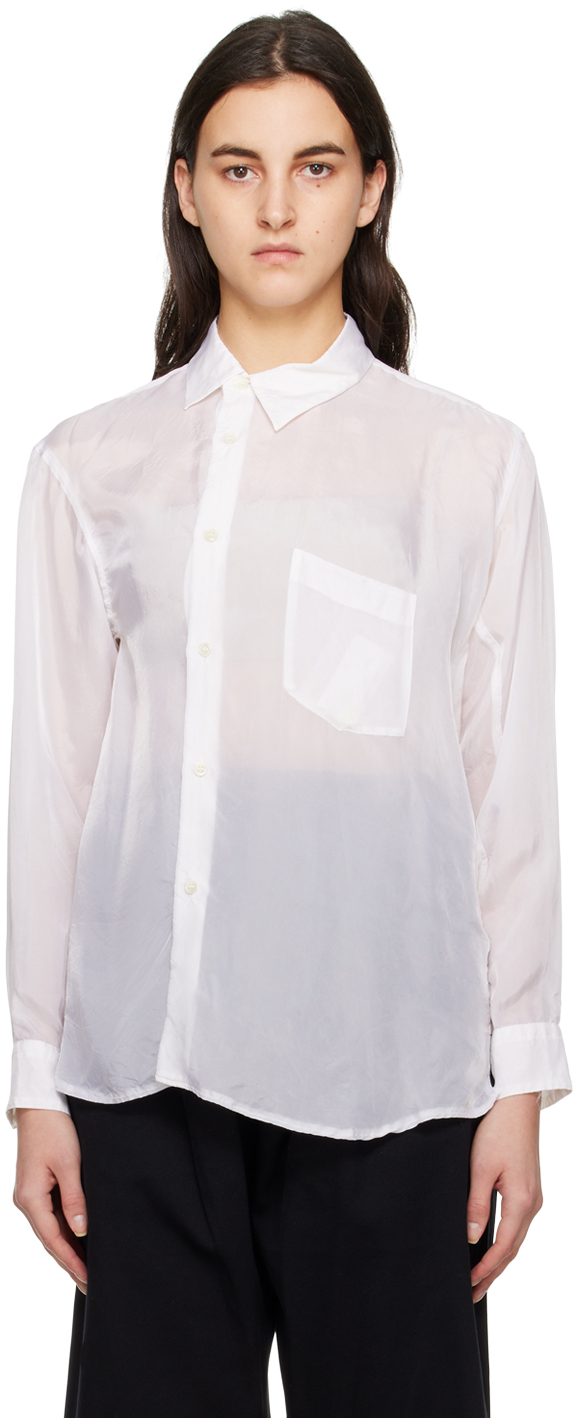 Cotton Voile Asymmetric Buttoned Shirt