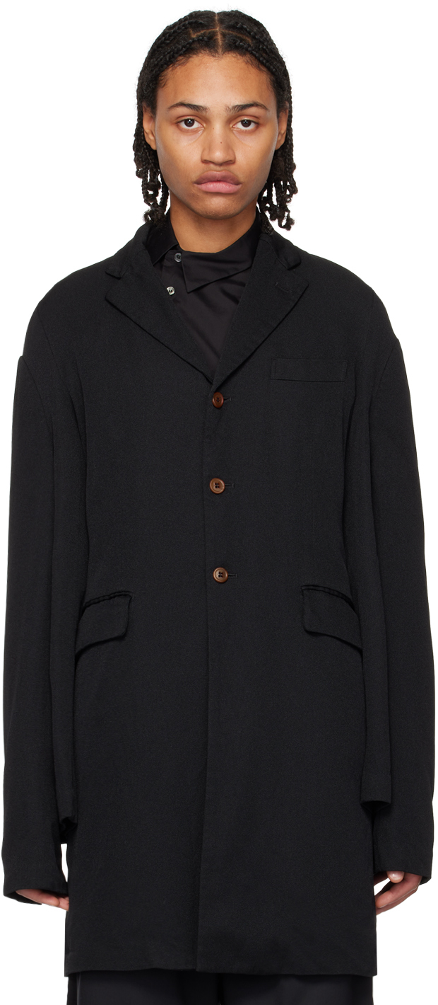 Black Comme des Garçons: Black Tailored Coat | SSENSE Canada