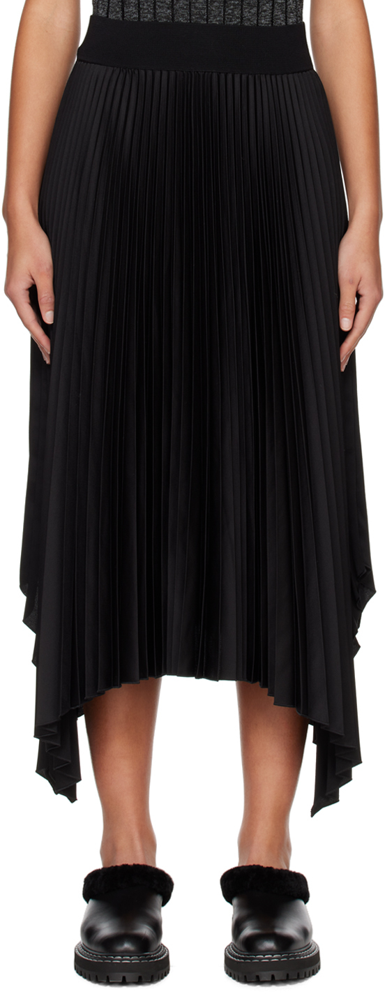 Black Plisse Ade Midi Skirt