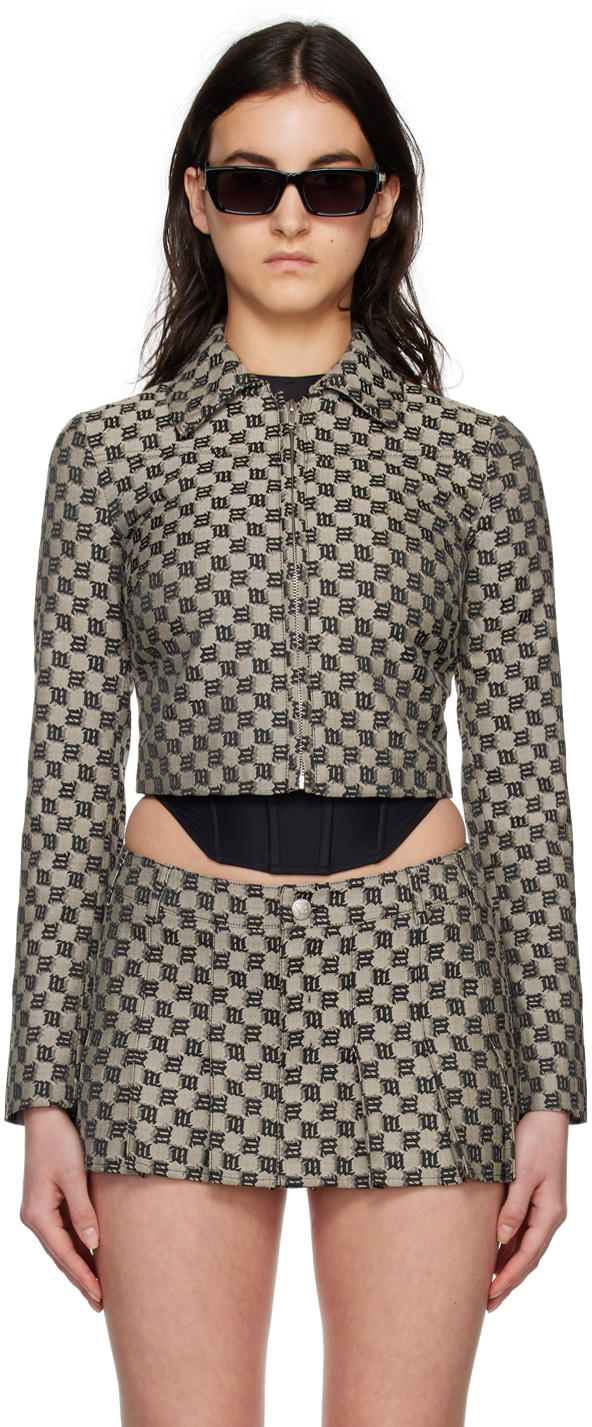 Misbhv Beige Monogram Jacket In Mlc