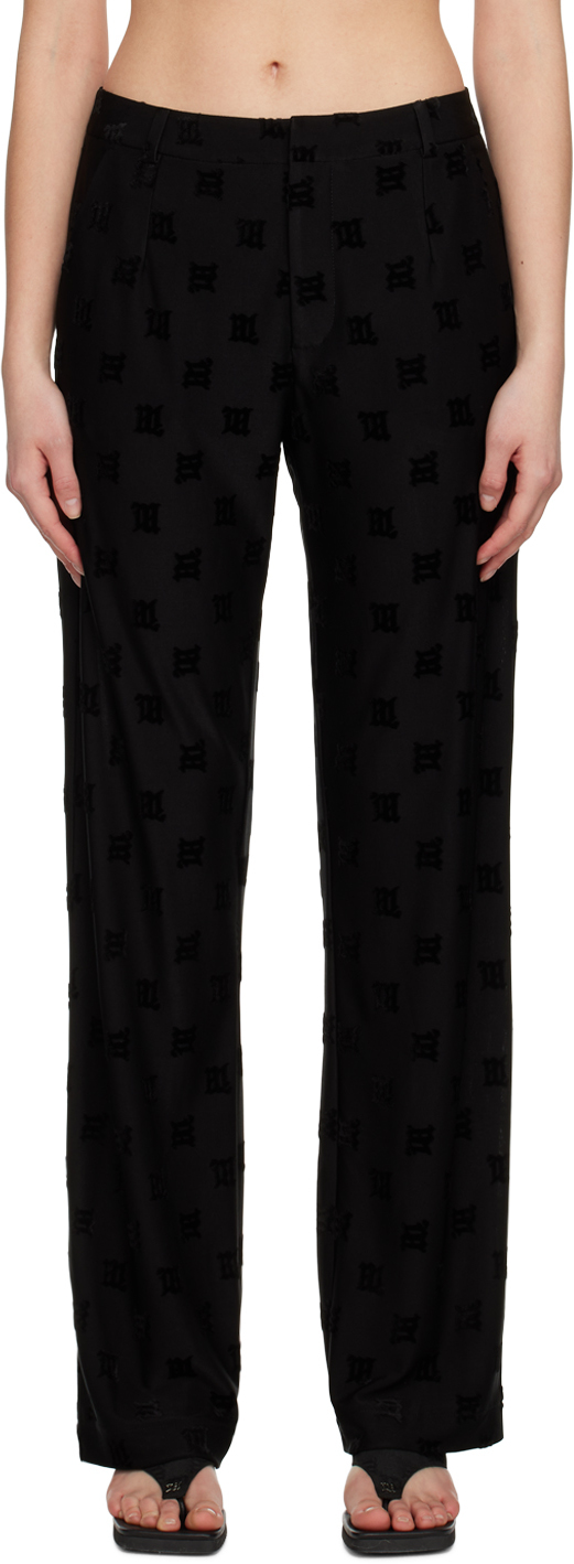 MISBHV Black Monogram Trousers