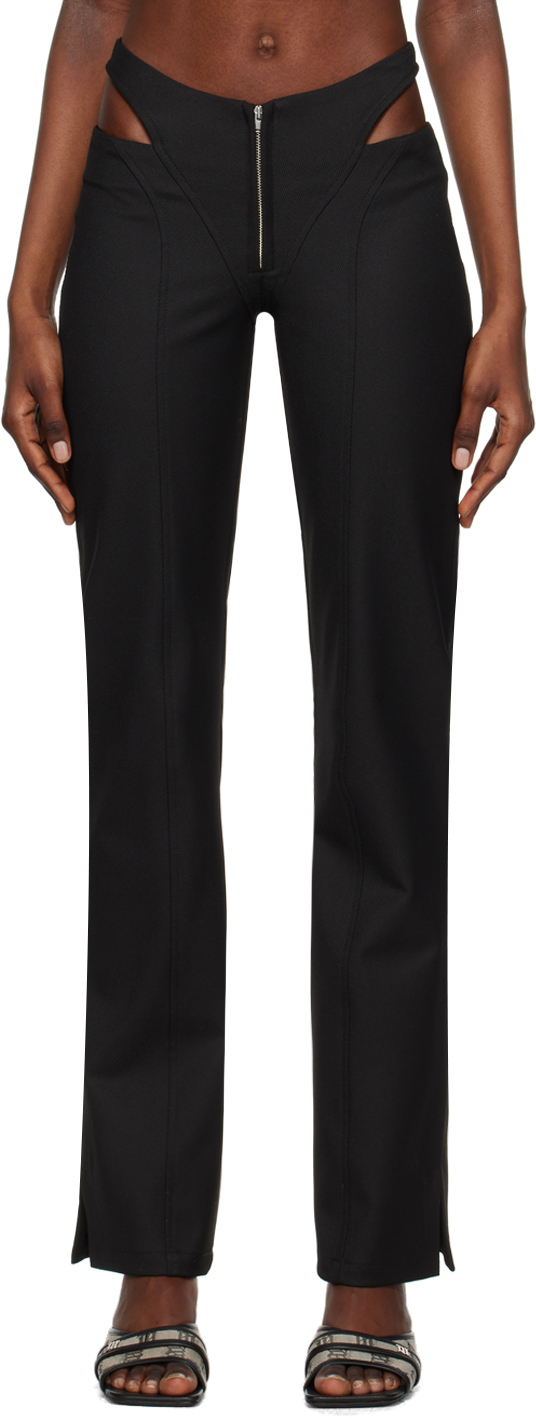 Misbhv Cut-out Straight-leg Trousers In Black