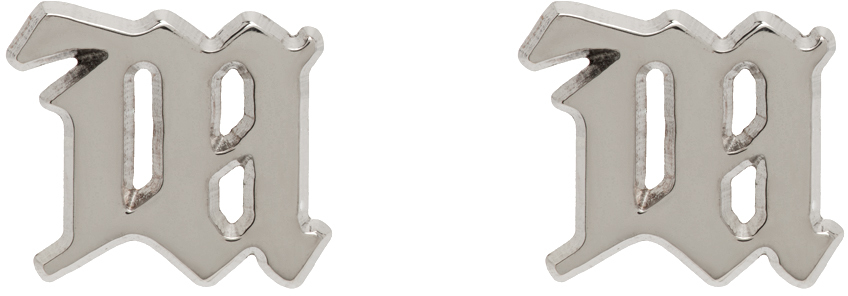 Misbhv Silver Classic 'm' Earrings In 16880847 Silver