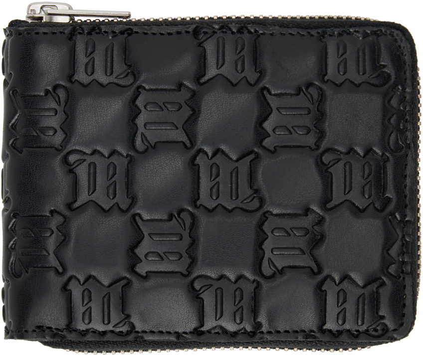Misbhv Leather Zipped Wallet In Black