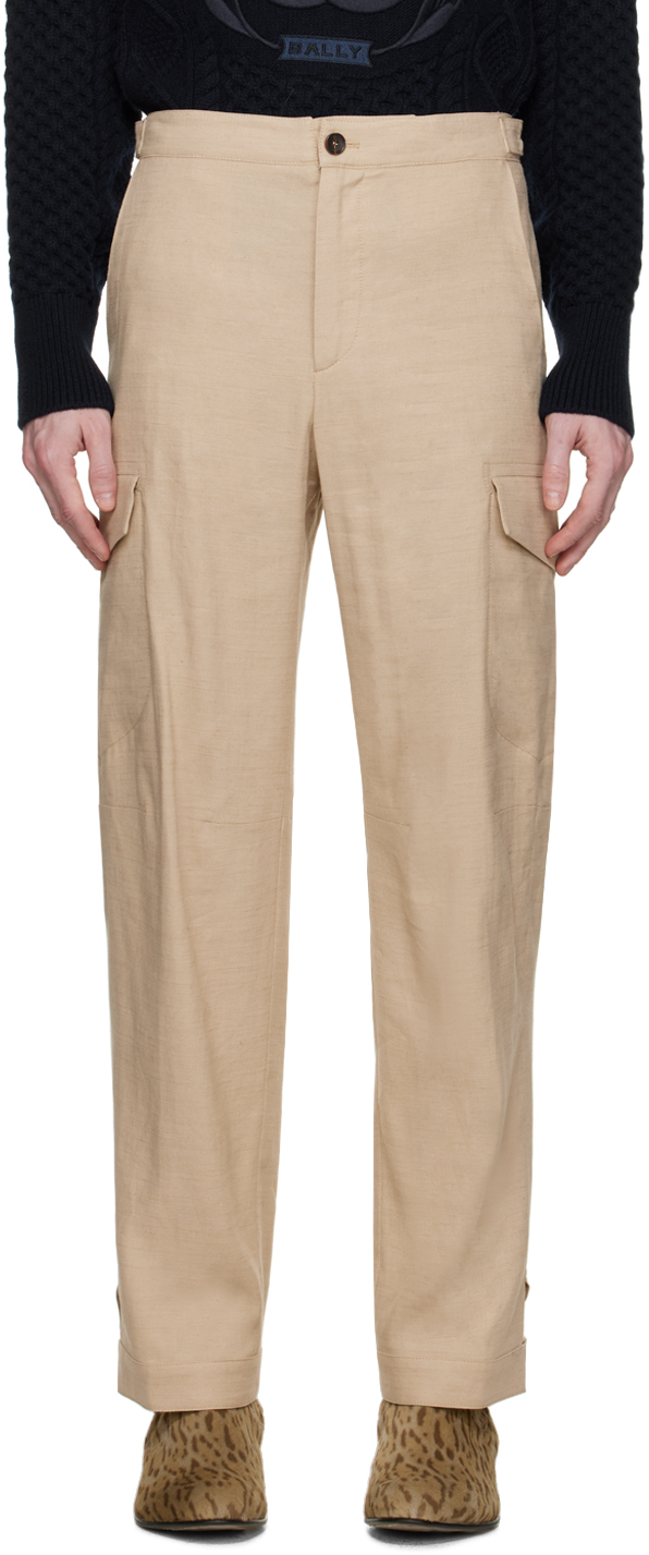 Beige Straight Cargo Pants