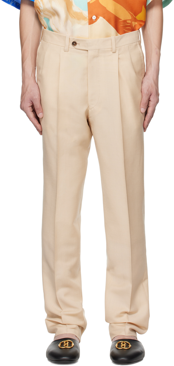BALLY BEIGE STRAIGHT TROUSERS