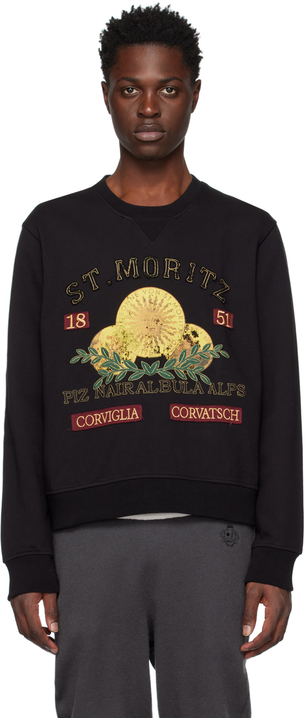 Shop Bally Black 'st. Moritz' Sweatshirt