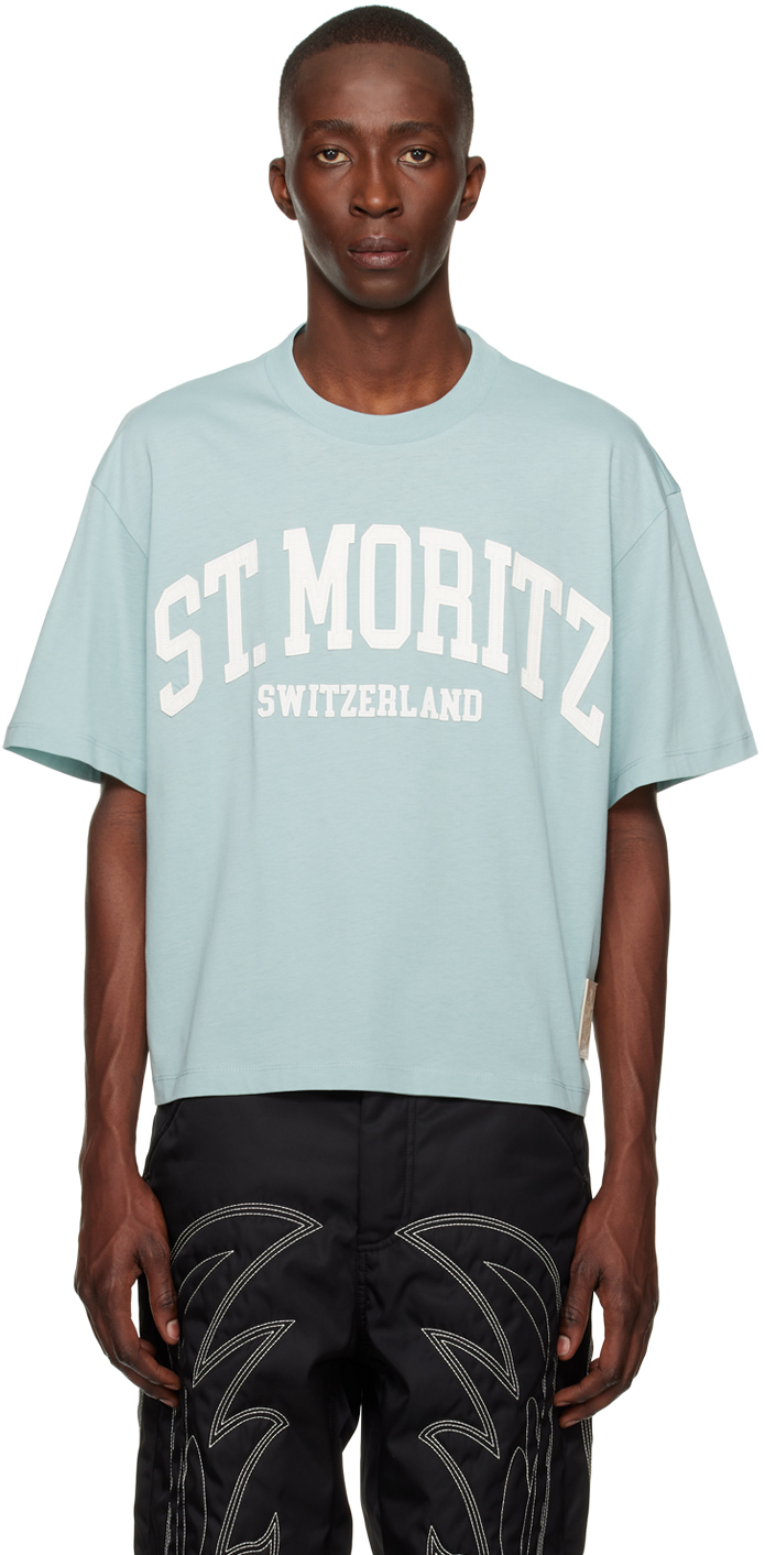 Shop Bally Blue St Moritz T-shirt In Blue Surf