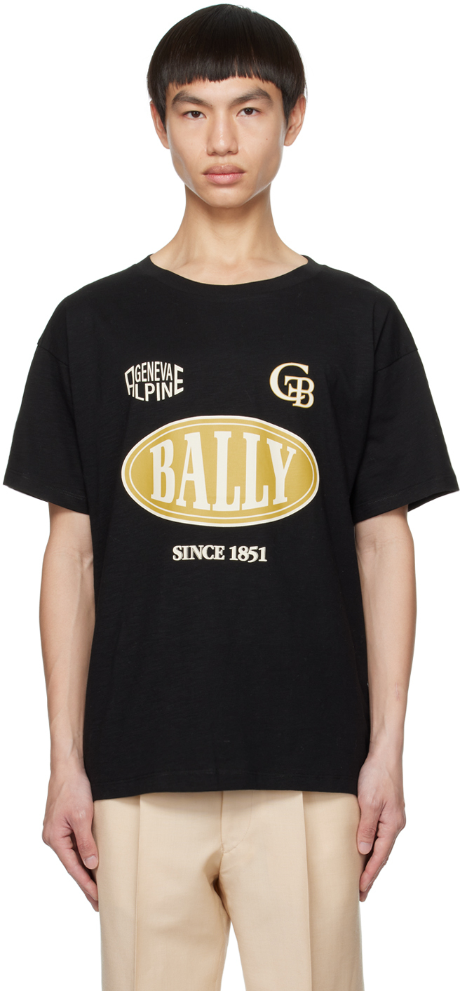 Shop Bally Black Printed T-shirt