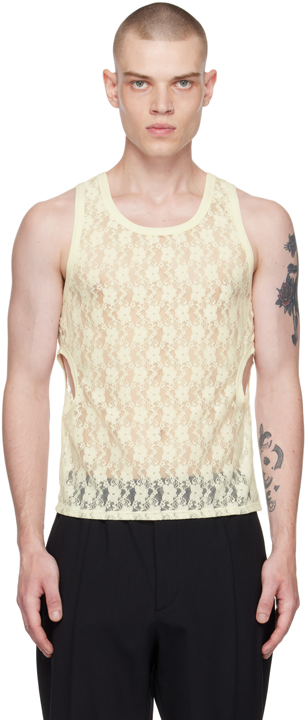 Maiden Name White David Tank Top In Ivory