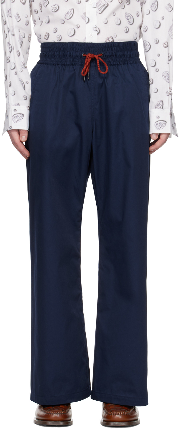 Navy Drawstring Trousers by Viktor&Rolf Mister Mister on Sale