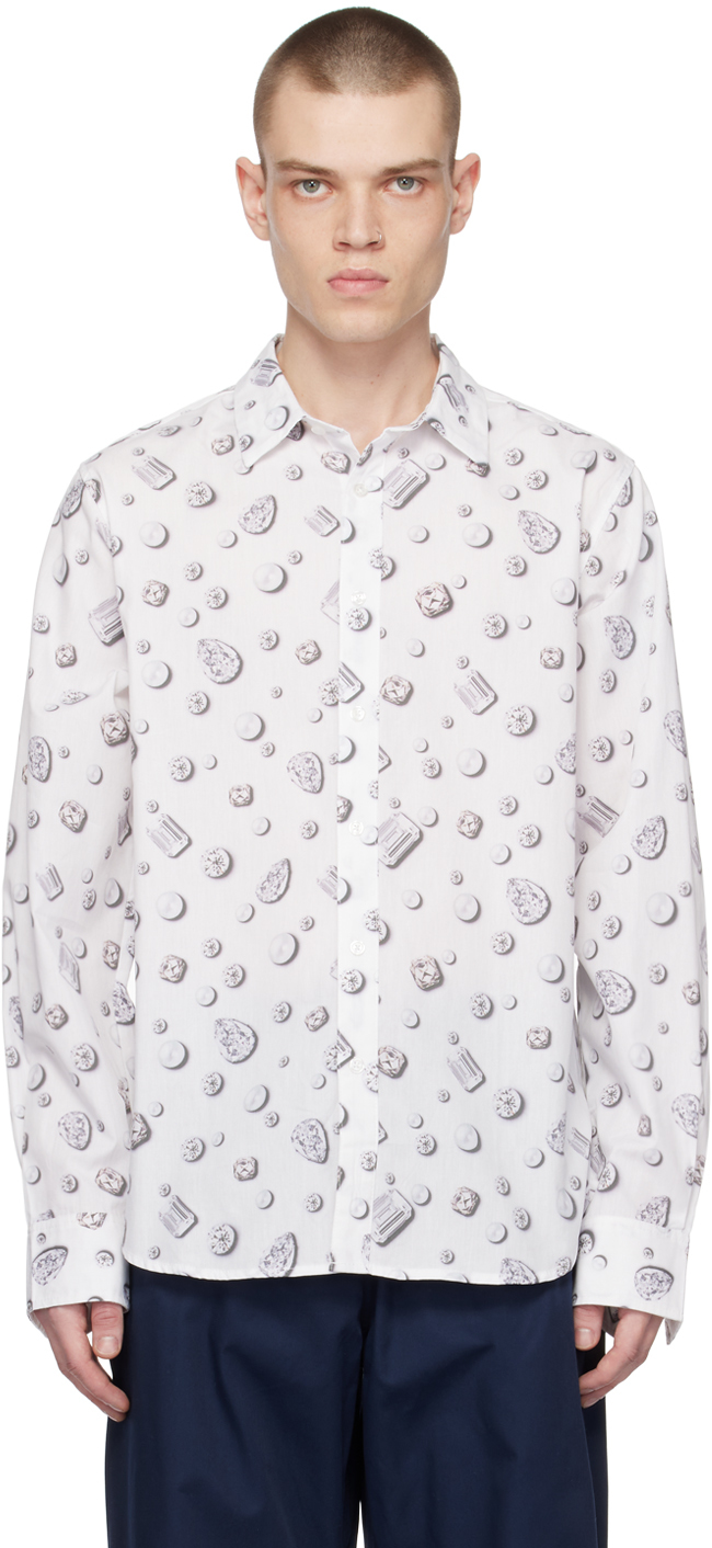 White Pearl And Jewellery Shirt