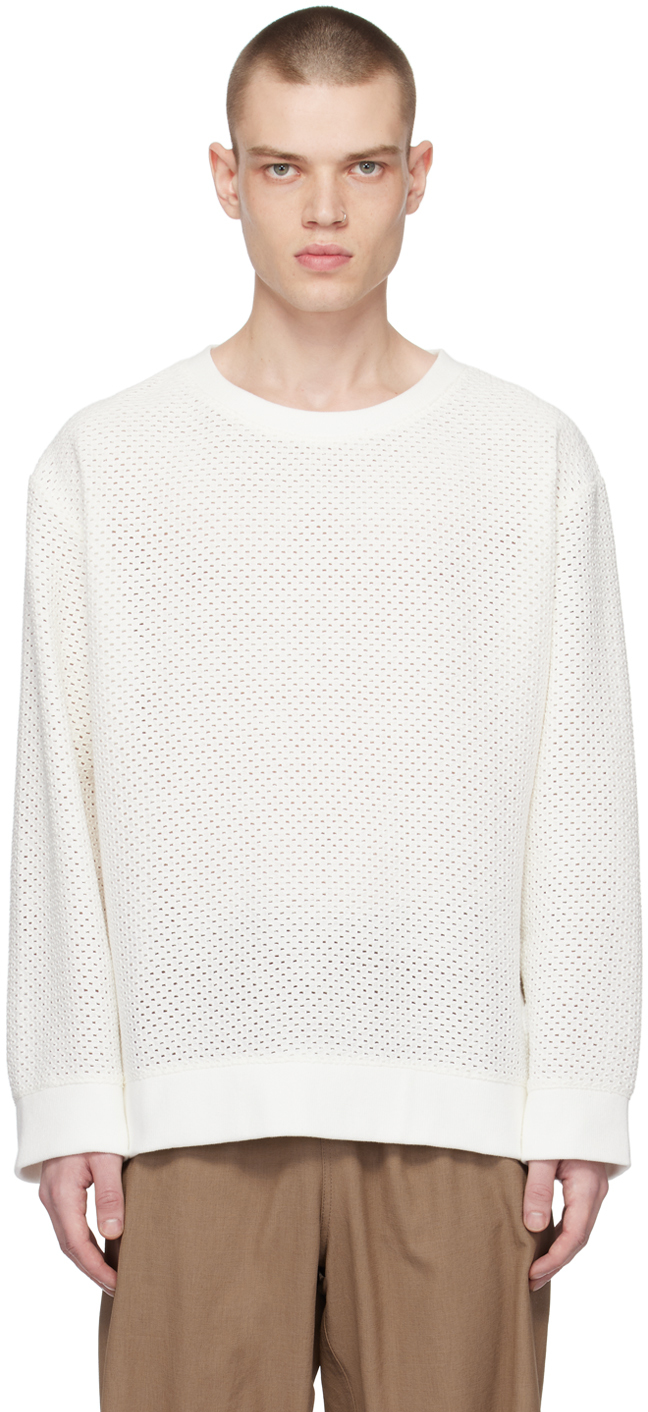 White Paneled Sweater