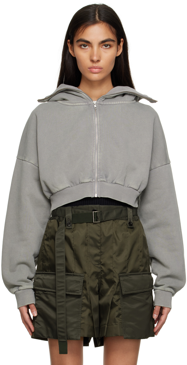 Entire Studios: Gray Cropped Hoodie | SSENSE